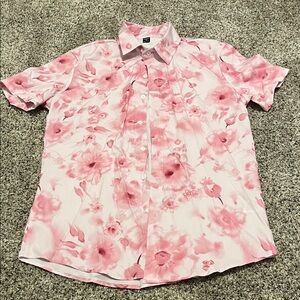 MANFINITY Pink Floral Casual Shirt